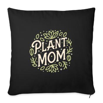 Plante maman jardinier botaniste fille botanique humour - Housse de coussin décorative 45 x 45 cm - noir - Devant