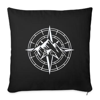Adventure Compass Design - Sofa pillowcase 17,3'' x 17,3'' (45 x 45 cm) - black - Front