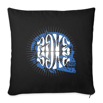 Rave music Ethereal Skull with Radiant Lines - Sofa pillowcase 17,3'' x 17,3'' (45 x 45 cm) - black - Front