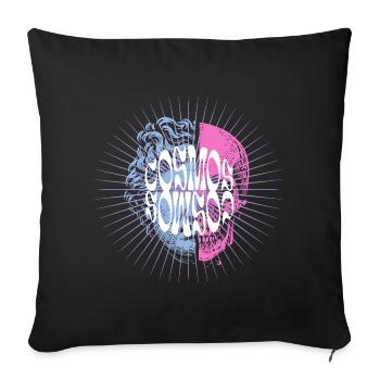 Conception typographique du crâne cosmique - Housse de coussin décorative 45 x 45 cm - noir - Devant