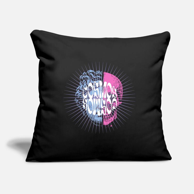 Conception typographique du crâne cosmique Housse de coussin décorative 45 x 45 cm