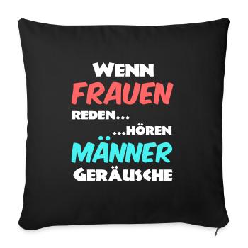 Dictons d'hommes et de femmes - Housse de coussin décorative 45 x 45 cm - noir - Devant