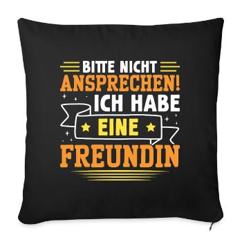 Malle PLEASE DO NOT SPEAK Funny - Sofa pillowcase 17,3'' x 17,3'' (45 x 45 cm) - black - Front