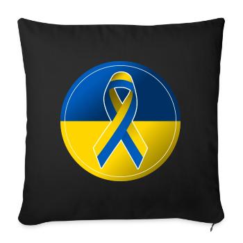 Manifestation Solidarité Paix Ukraine - Housse de coussin décorative 45 x 45 cm - noir - Devant
