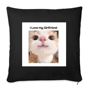 J’adore mon girilfriend - Housse de coussin décorative 45 x 45 cm - noir - Devant