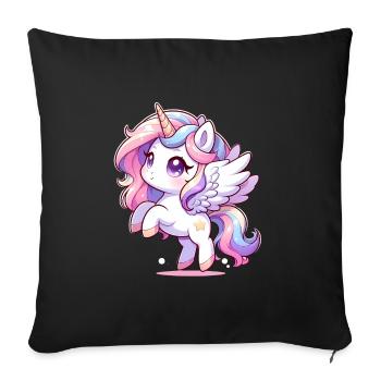 Magic Unicorn - Sofa pillowcase 17,3'' x 17,3'' (45 x 45 cm) - black - Front