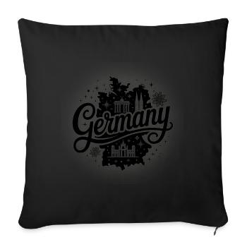 Germany - Souvenir Design - Sofa pillowcase 17,3'' x 17,3'' (45 x 45 cm) - black - Front