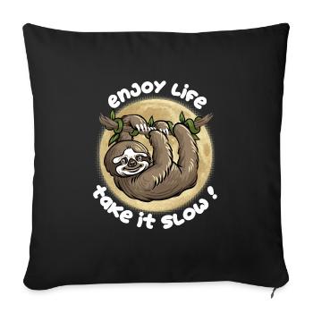 Take it slow ! - Sofa pillowcase 17,3'' x 17,3'' (45 x 45 cm) - black - Front