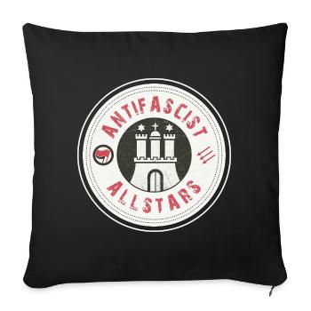 Antifascist Allstars – Hambourg affiche sa position - Housse de coussin décorative 45 x 45 cm - noir - Devant