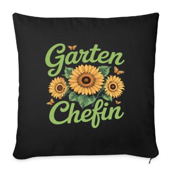 Chef de jardin - jardinier - Housse de coussin décorative 45 x 45 cm - noir - Devant