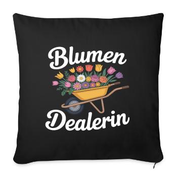 fleuriste - Housse de coussin décorative 45 x 45 cm - noir - Devant
