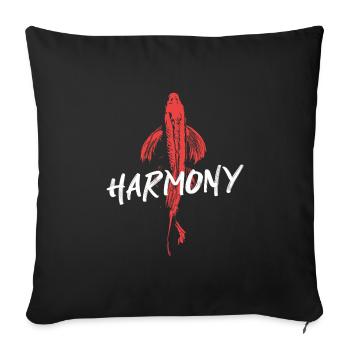 Koi Fish Energetic Harmony - Sofa pillowcase 17,3'' x 17,3'' (45 x 45 cm) - black - Front