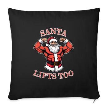 Le Père Noël soulève aussi – Le Père Noël dressé - Housse de coussin décorative 45 x 45 cm - noir - Devant