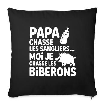 Funny Baby Bodysuit – Daddy Hunts, Me Too! - Sofa pillowcase 17,3'' x 17,3'' (45 x 45 cm) - black - Front