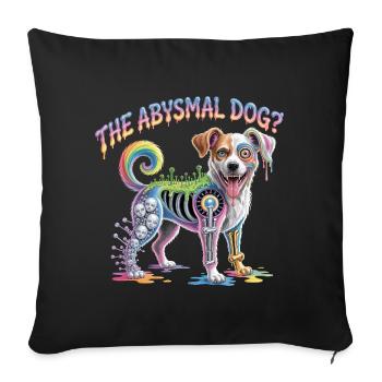Psychedelic Abysimal Dog Illustration - Sofa pillowcase 17,3'' x 17,3'' (45 x 45 cm) - black - Front