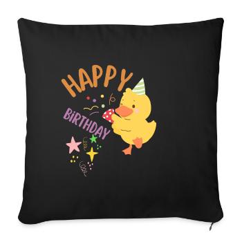 Happy birthday  - Housse de coussin décorative 45 x 45 cm - noir - Devant