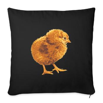Des poussins en doux doré - Housse de coussin décorative 45 x 45 cm - noir - Devant