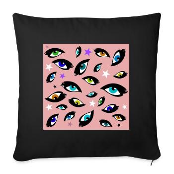 colorful eyes - Sofa pillowcase 17,3'' x 17,3'' (45 x 45 cm) - black - Front