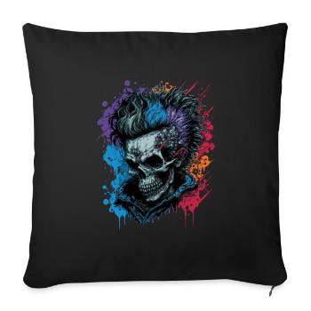 Rainbow Zombie Punk - Sofa pillowcase 17,3'' x 17,3'' (45 x 45 cm) - black - Front