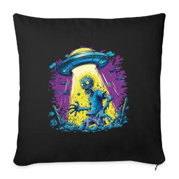 Zombie OVNI - Housse de coussin décorative 45 x 45 cm - noir - Devant