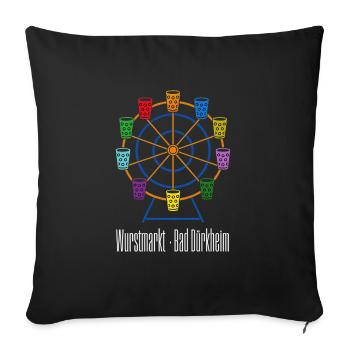 Grande roue Pop Art Wurstmarkt Bad Dürkheim – Palatinat - Housse de coussin décorative 45 x 45 cm - noir - Devant
