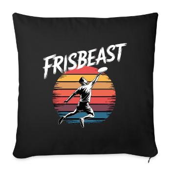 Frisbeast, un Ultimate Frisbee rétro pour les athlètes - Housse de coussin décorative 45 x 45 cm - noir - Devant