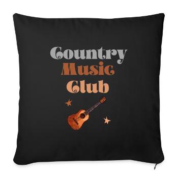 Country Music Club Guitar - Sofa pillowcase 17,3'' x 17,3'' (45 x 45 cm) - black - Front