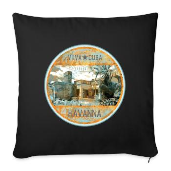Viva Cuba Havana Retro Design - Sofa pillowcase 17,3'' x 17,3'' (45 x 45 cm) - black - Front