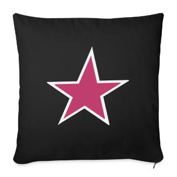 Minimalist Pink Star Illustration - Sofa pillowcase 17,3'' x 17,3'' (45 x 45 cm) - black - Front