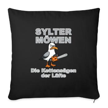 Sylt Seagulls Grey:Design by Dekoinsel Sylt - Sofa pillowcase 17,3'' x 17,3'' (45 x 45 cm) - black - Front