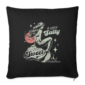 Un peu salé Un peu sirène sucrée Rétro - Housse de coussin décorative 45 x 45 cm - noir - Devant