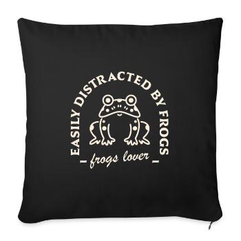 Citations humoristiques drôles pour les amoureux de grenouilles - Housse de coussin décorative 45 x 45 cm - noir - Devant