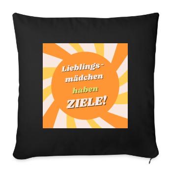 Fille préférée - Cibles dans l’illustration du soleil - Housse de coussin décorative 45 x 45 cm - noir - Devant