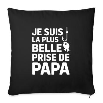 Humorvolles Angeln Vater Zitat - Sofakissenbezug 45 x 45 cm - Schwarz - Vorne