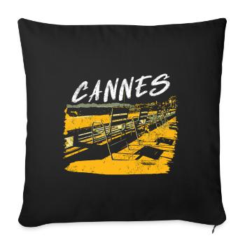 Cannes la Croisette - Sofa pillowcase 17,3'' x 17,3'' (45 x 45 cm) - black - Front