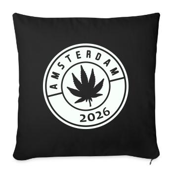 Herbe d’Amsterdam 2026 - Housse de coussin décorative 45 x 45 cm - noir - Devant