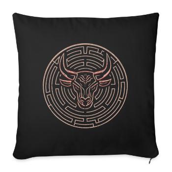 Labyrinth Minotaurus - Sofakissenbezug 45 x 45 cm - Schwarz - Vorne