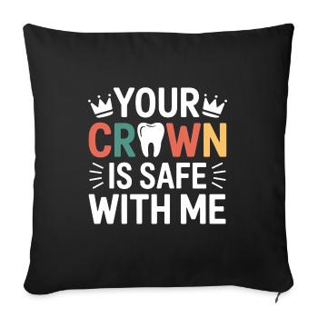 Prothésiste dentaire Crown Bridge - Housse de coussin décorative 45 x 45 cm - noir - Devant