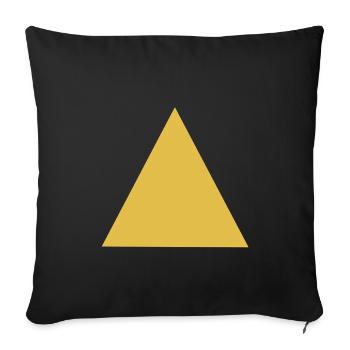 Geometric triangle motif in gold - Sofa pillowcase 17,3'' x 17,3'' (45 x 45 cm) - black - Front