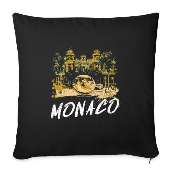 Fassade des Monaco Casinos, Golden Globe - Sofakissenbezug 45 x 45 cm - Schwarz - Vorne