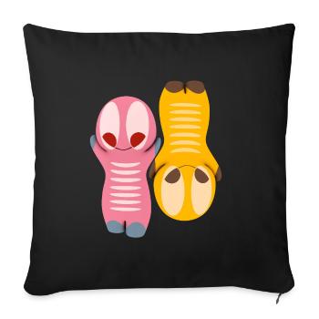 Niedliche Kawaiifigur - Sofakissenbezug 45 x 45 cm - Schwarz - Vorne