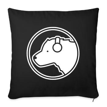Eisbär DJ – Musique, polaire et facteur de fraîcheur - Housse de coussin décorative 45 x 45 cm - noir - Devant