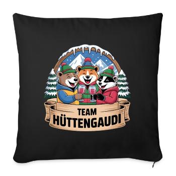 Team Party Ski Holiday Ski & Snowboarder Après Ski - Sofa pillowcase 17,3'' x 17,3'' (45 x 45 cm) - black - Front