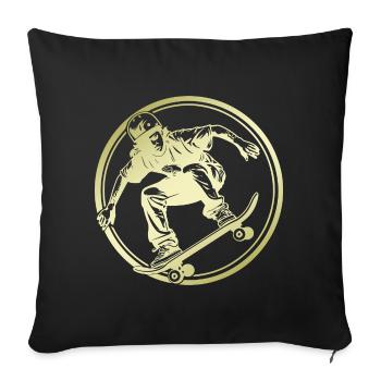 Skateboarding Silhouette Skateboard - Sofa pillowcase 17,3'' x 17,3'' (45 x 45 cm) - black - Front