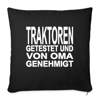 Tractor - Sofa pillowcase 17,3'' x 17,3'' (45 x 45 cm) - black - Front