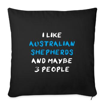 Australian Shepherd - Sofa pillowcase 17,3'' x 17,3'' (45 x 45 cm) - black - Front