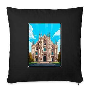 Milan Italy Gothic Cathedral Under Bright Sky - Sofa pillowcase 17,3'' x 17,3'' (45 x 45 cm) - black - Front