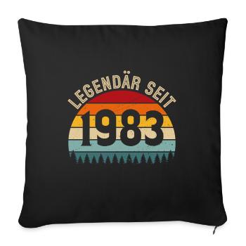Legendary since 1983 – Born in 1983 - Sofa pillowcase 17,3'' x 17,3'' (45 x 45 cm) - black - Front