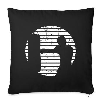Croquis de boxeur - Housse de coussin décorative 45 x 45 cm - noir - Devant