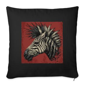 Punkrock Zebra - Sofakissenbezug 45 x 45 cm - Schwarz - Vorne